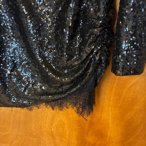 House of CB Sequins Black Mini Dress EUC - Picture 4 of 4